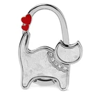 Wholesale custom logo cat folding purse handbag hook personalized animal shape metal bag holder