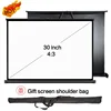 30" 4:3 Mini Portable Pico Portable Projection Screen, Wall Mount & Pull Up Desk Table Screen for Travel, outdoor cinema,meeting