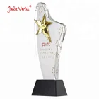Sandblast etch clear trophy cheap crystal star award
