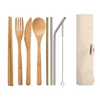 wholesale hot selling bamboo spoon fork set tableware cutlery set