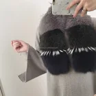 Factory direct selling fur collar/fox fur trimmed shawl/fox fur stole