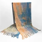 Custom design digital printing soft cheap real cashmere like scarf for women/men
