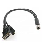 m12 cable harness connector IP67 to female usb plug cable factory electrical wire connector