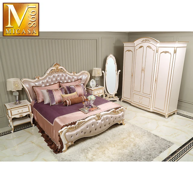 Foshan Luxury Royal French Style Classic Italian Provincial Bedroom Furniture Set