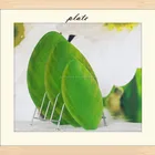 Green Leaf Shape Fashionable and Decorative Glass Plate for Fruits and Vegetables for home usage