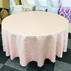 China factory supply cheap 100% polyester round shy pink 120inch table cloth