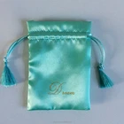 printed satin jewelry pouch/satin hair shoe dust clutch cosmetic bag for jewellery