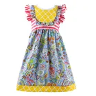 Baby Girl Princess Dress Children Frocks Designs Baby Kid Dress Boutique Printed Toddler Clothes