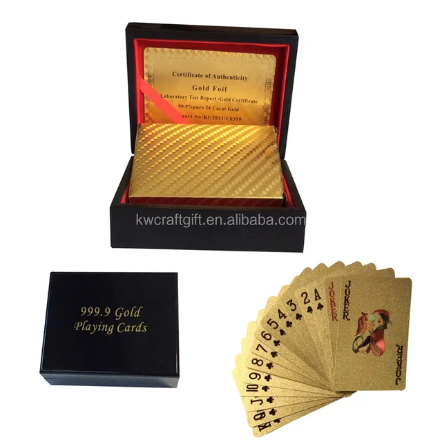 business promotion gift 24k 999.9 gold playing cards