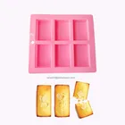 Factory wholesale FDA approved 6 cavity square silicone cake mould