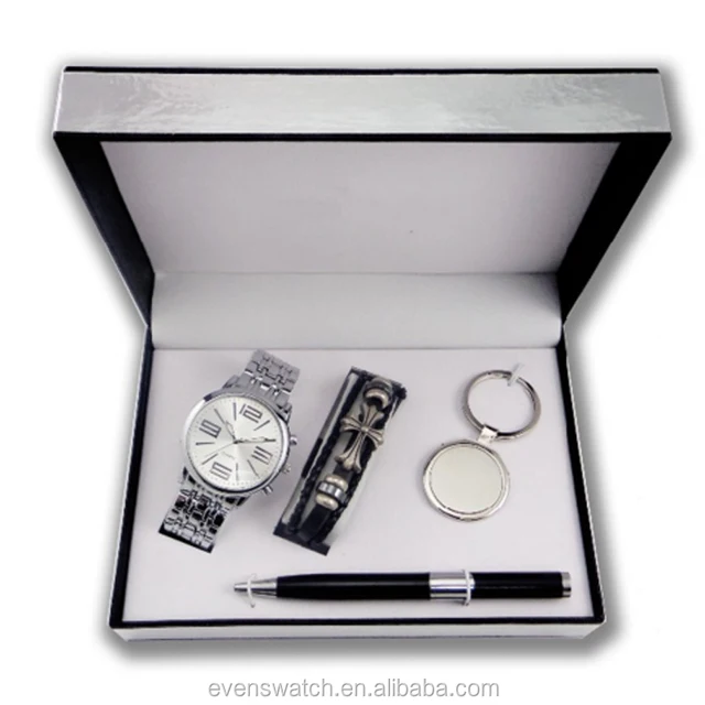 hot sale japan movement pc21s pc21j quartz men gift set watch