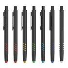 Promotion ODM Slim click touch screen stylus pluma tctil ballpoint metal pen with logo printed