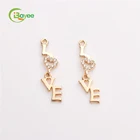 Metal Accessories for Bags and Garments Love Letters Zinc alloy Logo Tag