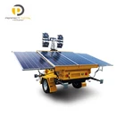 Customized portable 4x300W led lighting mobile solar light tower for mining oil construction work site