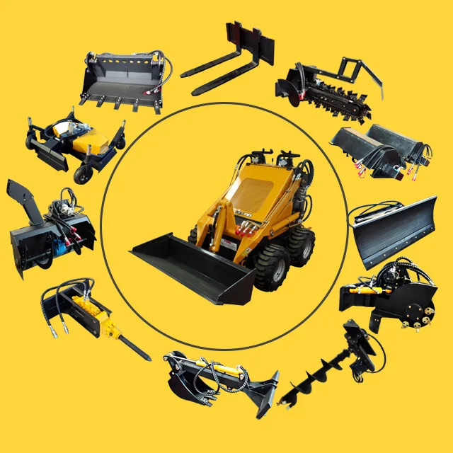 Utility vehicle mini skid steer lawn mower for loader