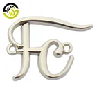 Clothing labels handmade customized die cut logo engraved brand sewing metal tag plate for swimwear