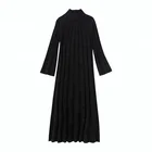 P18B080BE women's autumn holiday cashmere high end long length maxi dress sweater design
