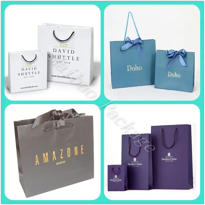 white gift carrier custom made design logo print luxury paper