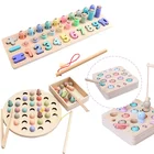 wholesale educational shape matching magnetic fishing game toys for kids