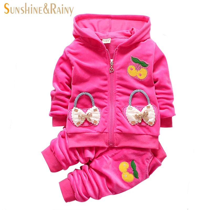 children clothes 2015 new arrival spring Autumn kids clothes girls set cotton baby girl coat set size 1T-4T free shiping
