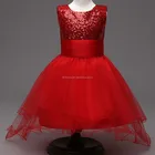 wholesale red tulle flower girl very long tail wedding dress