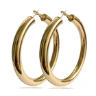 Classic 70mm Diameter Fashion Hoop Earrings Gold Plated Big Wide Copper OEM Hoop Earrings Women
