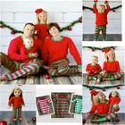 trade assurance knitted type wholesale 100% cotton christmas striped pajamas family