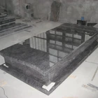 European polished grey granite graving Tombstone slab