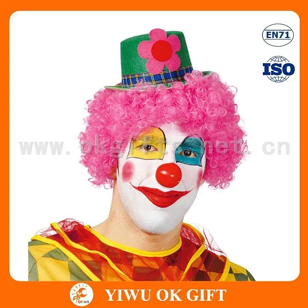 clown face paint, cheap clown wig, costume clown