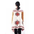 ladies winter poncho wool jacquard knit triangle shawl