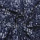 blue background small prints pattern floral dress wool peach fabric