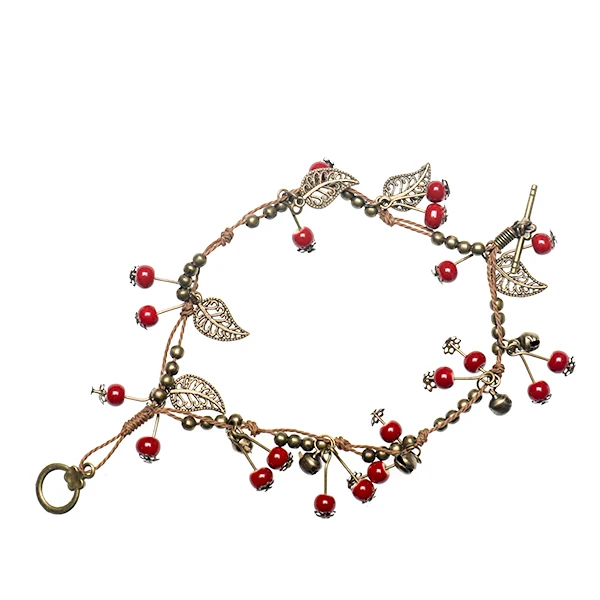 Promotion Ceramic Beaded Bracelet Red Color and Metal Small Accessories