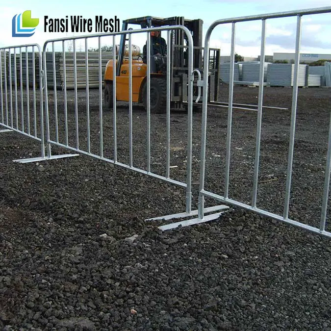 1m height security fence galvanized tube mobile traffic barriers