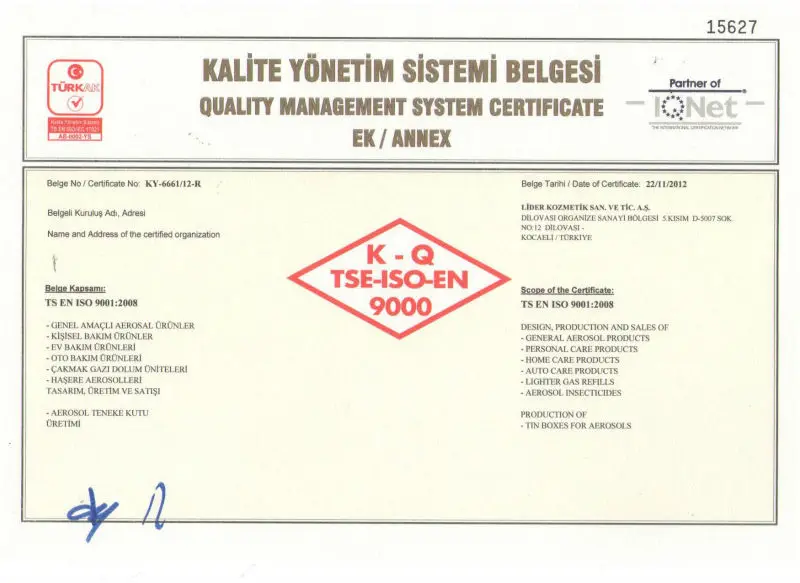 TSE ISO 9001- 2008