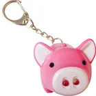 3d Led Mini Pig Shaped Custom Pvc Souvenir Custom Logo Keychain