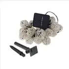 Outdoor Solar Rattan Ball Fairy Strings Christmas Light Holiday Light
