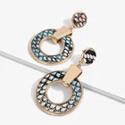 2019 New Leather Earrings Leopard Print Fashion Large Circle Alloy Eardrop