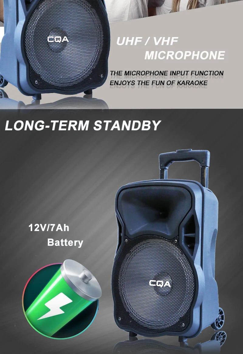 12 inch trolley pa powered dj sound system speaker with mic tamil mp3 songs - ANKUX.COM