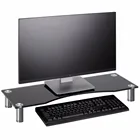 Ergonomic universal height adjustable LCD pc computer tempered glass desktop monitor stand
