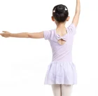 JW New Fashion Children Short Sleeve Skirt Ballet Dance Leotards
