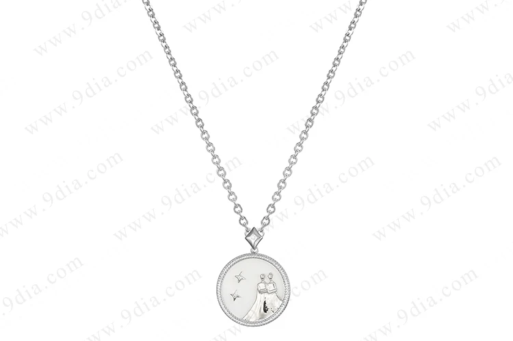 New Arrival 925 Sterling Silver Jewelry and Pave Stones Heart Necklace
