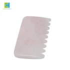 Custom Logo Rose Quartz Crystal Gemstone Hair Comb