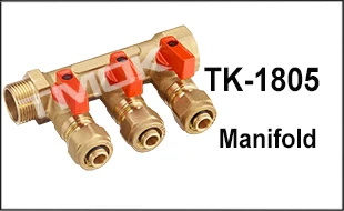 Aluminum handle MLstyle 2 way manifold 5 valve manifold with 3 brass ball valve 1/2 brass water knockout drum