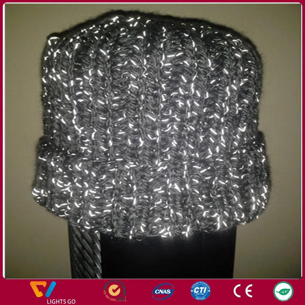high light glow in the dark double side reflective knitting yarn