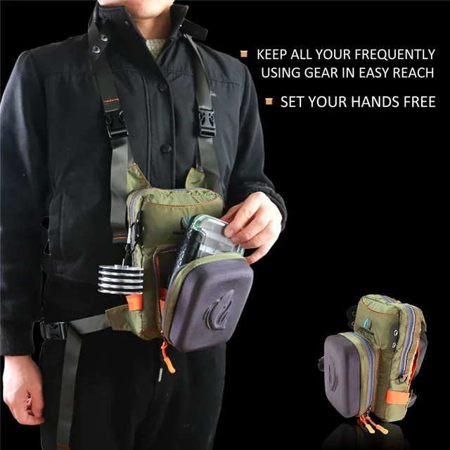 Maximumcatch Fly Fishing Chest Bag Safe Guide Army Green Fishing