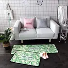 Korean Fashion Style Jacquard Plant Printed Fabric Rug Modern Cheap PVC Hotel Bedroom Office Carpet