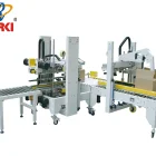 Auto flaps folding box carton sealing machine packing line