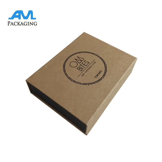custom handmade food grade hinged lid gift box brown kraft paper