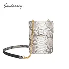 Luxury high end leather women handbag ladies genuine python skin bag Chain bag