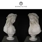 custom european style hand made natural marble stone bride lady bust statues for sale